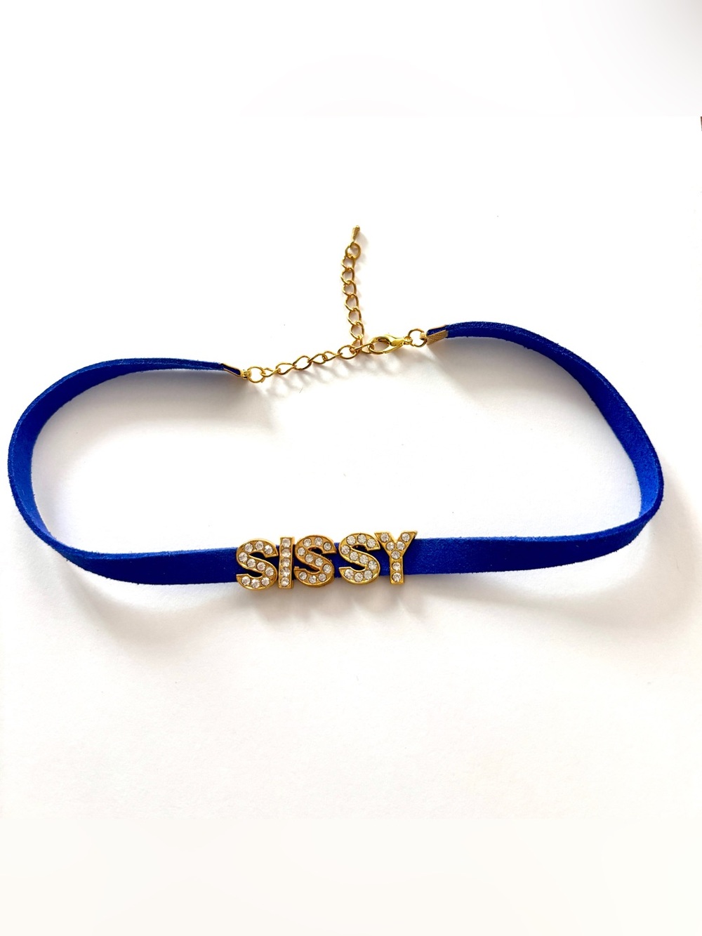 SISSY Blue Velvet Choker Necklace, NWT